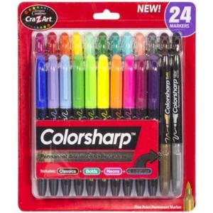 Timeless Creations Colorsharp Fine Point Permanent Markers 12 Assorted Colors(24 Assorted)