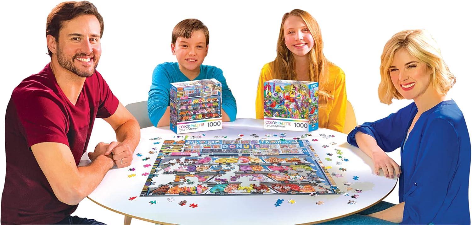 image:imageRoseArt Color Palette Ice Cream Parlor Pups 1000 Piece Jigsaw Puzzle for AdultsIce Cream Parlor Pups