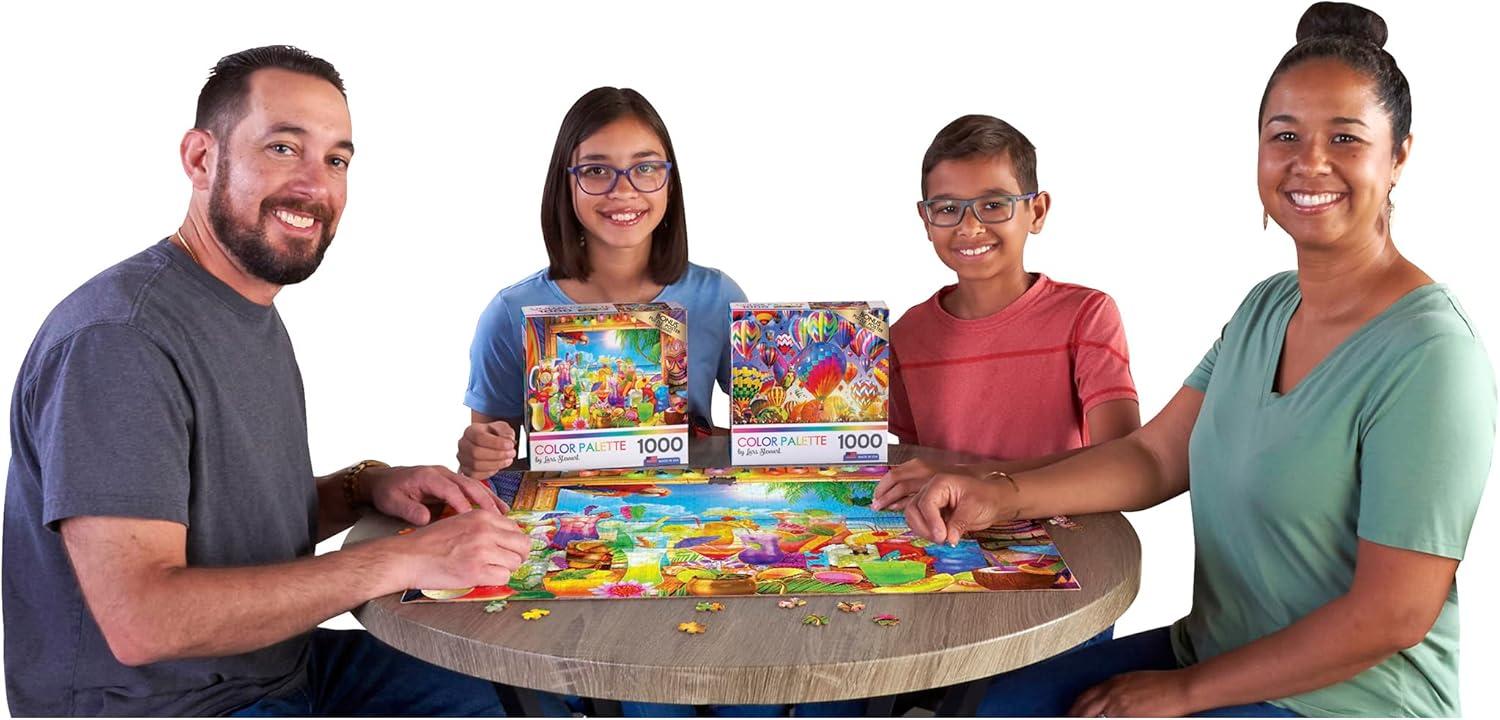 image:imageRoseArt Color Palette Ice Cream Parlor Pups 1000 Piece Jigsaw Puzzle for AdultsTiki Bar Paradise
