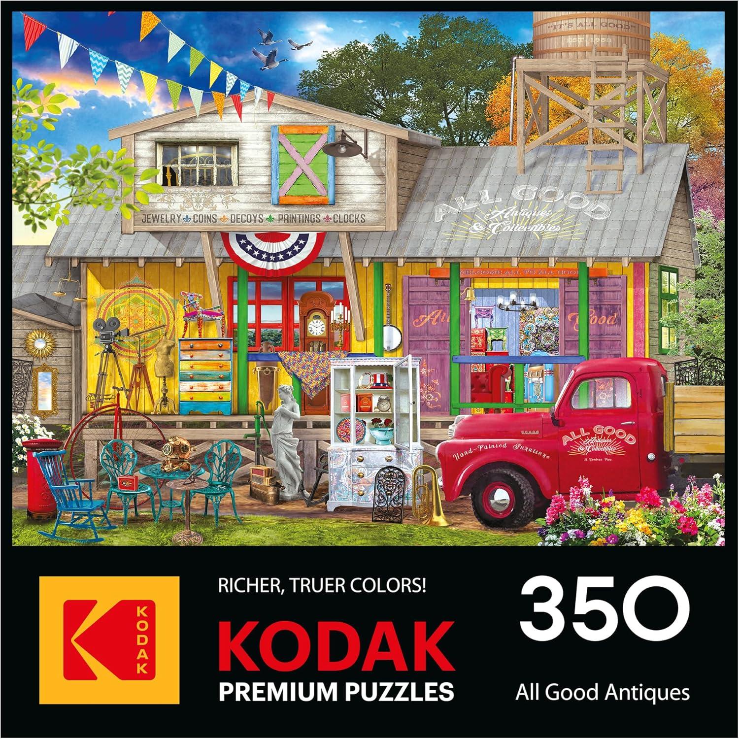 image:imageRoseArt Kodak Premium 350 Piece Puzzle All Good Antiques Vintage Americana Jigsaw Puzzle for Adults 24 x 18 Finished Size