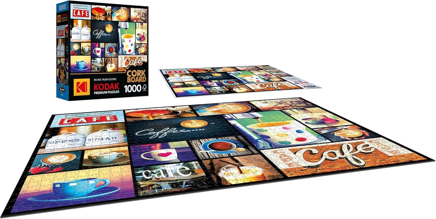 image:imageRoseArt Kodak Premium Cork Coffee 1000 Piece Jigsaw Puzzle for AdultsCoffee
