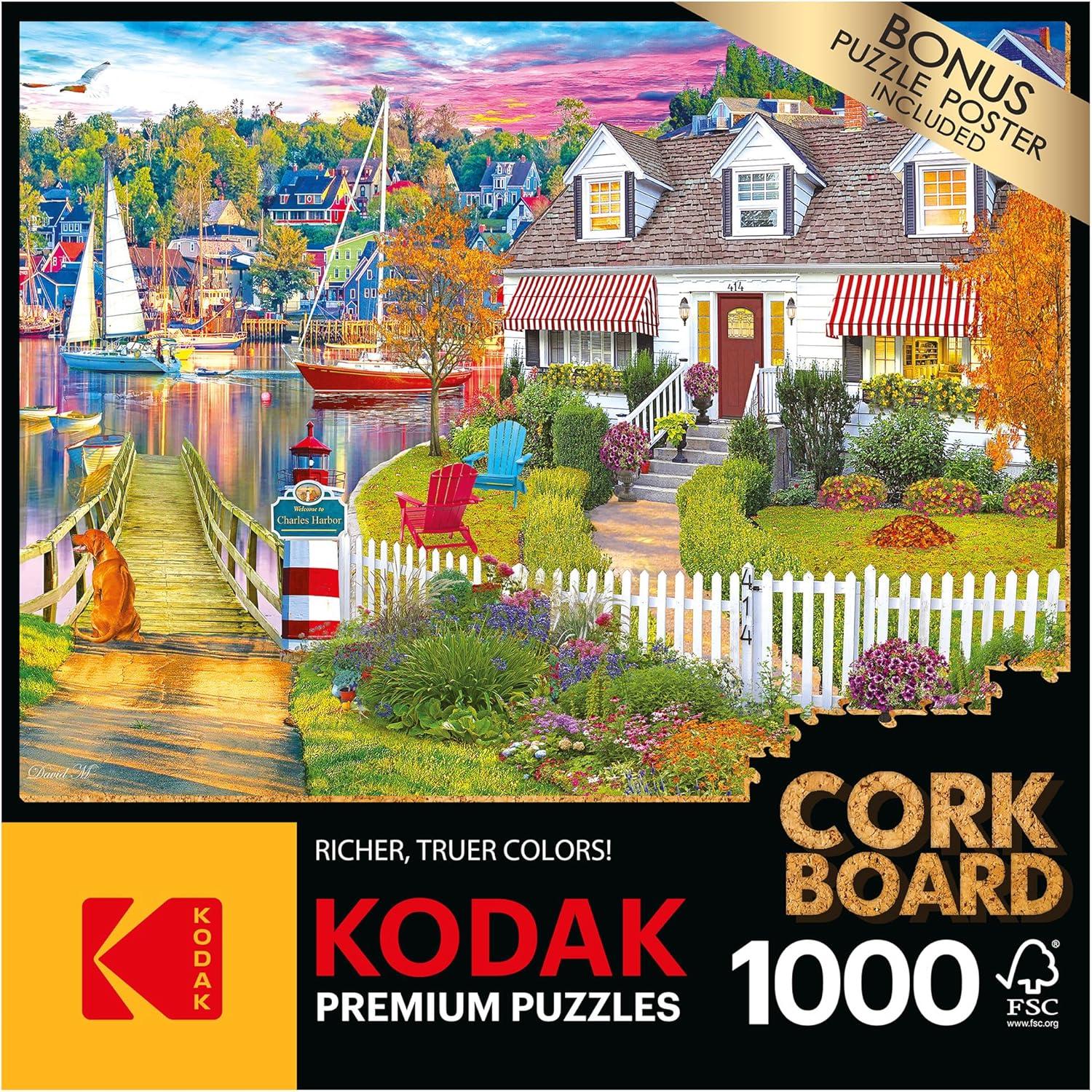 image:imageRoseArt Kodak Premium Cork Kittens by The Fireplace 1000 Piece Jigsaw Puzzle for AdultsCharles Harbor
