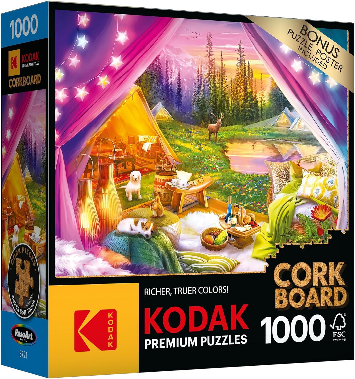 image:imageRoseArt Kodak Premium Cork Kittens by The Fireplace 1000 Piece Jigsaw Puzzle for AdultsGlamping