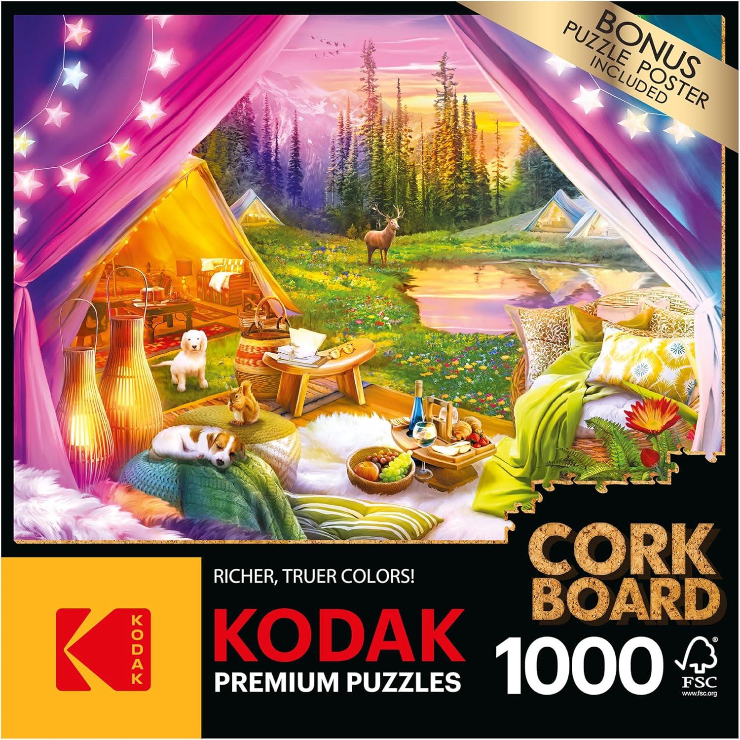 image:imageRoseArt Kodak Premium Cork Kittens by The Fireplace 1000 Piece Jigsaw Puzzle for AdultsGlamping