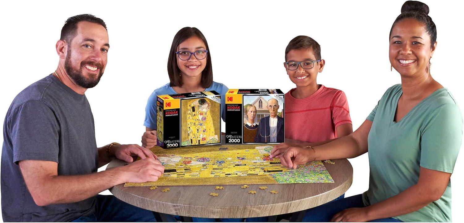 image:imageRoseArt Kodak Premium Masters American Gothic by Grant Wood 2000 Piece Jigsaw Puzzle for AdultsThe Kiss By Gustav Klimt