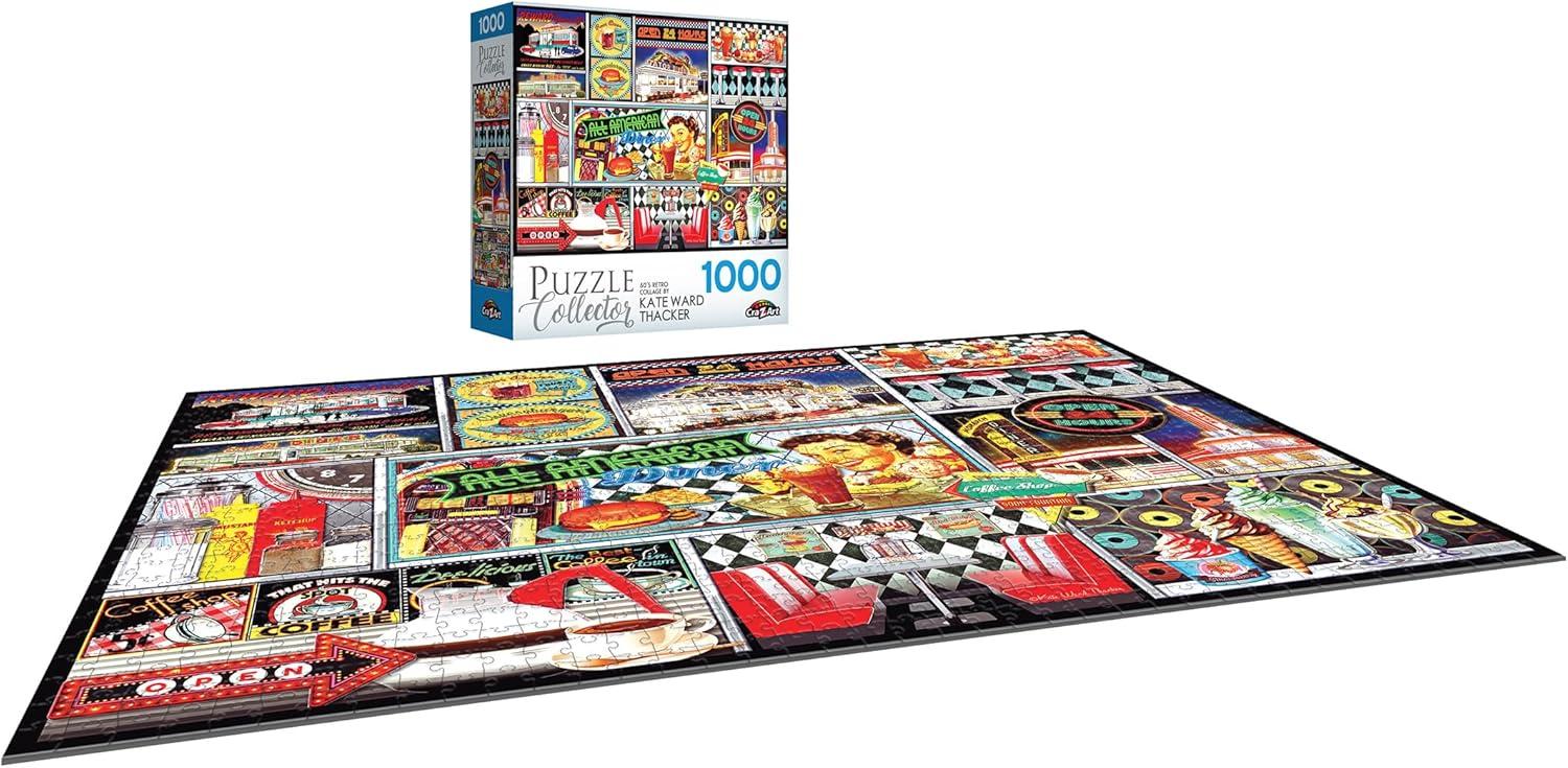 image:imageRoseArt Puzzle Collector 50s Retro Collage 1000 Piece Jigsaw Puzzle for Adults