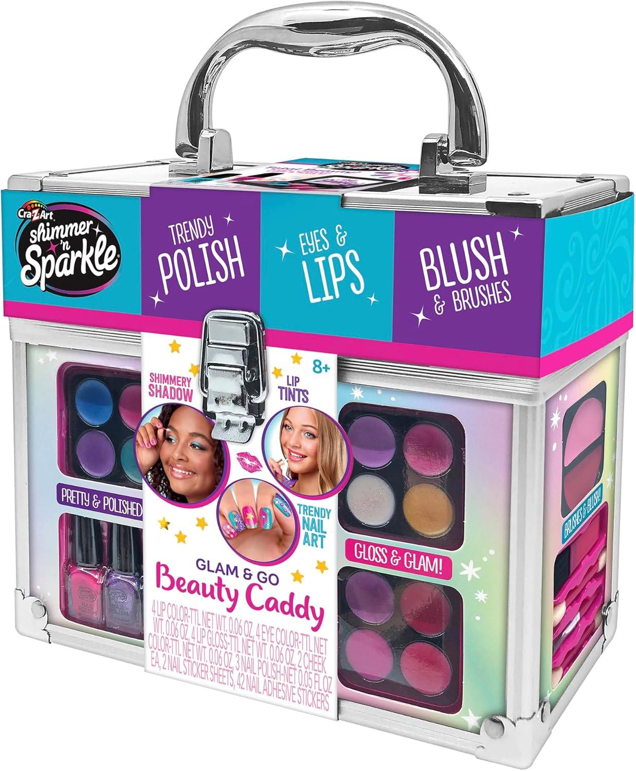 image:imageShimmer N Sparkle Glam To Go Beauty Caddy Makeup Set with Nail Polish and Glitter Ages 6 and Up