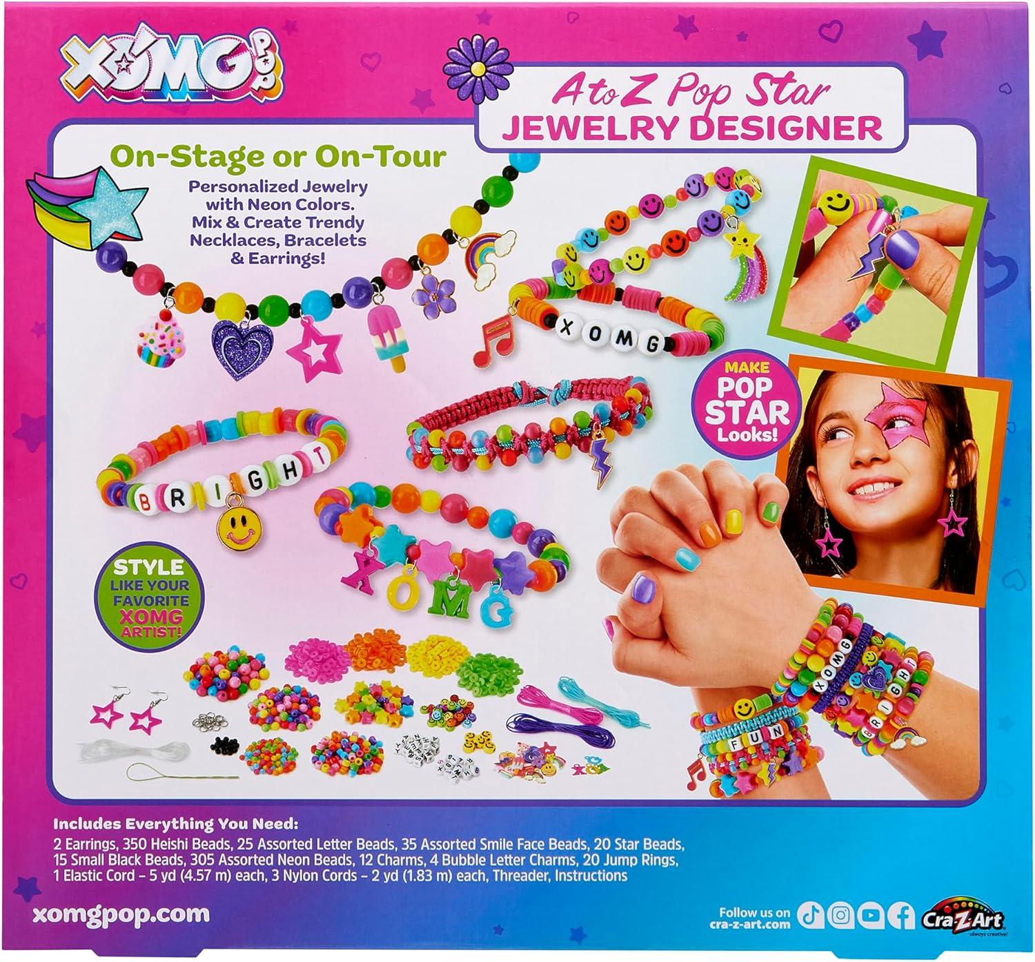 image:imageXOMG POP AZ Pop Star Fashion Jewelry Making Kit Make Unique Bracelets Necklaces Earrings and More Comes with Letter Beads Charms and So Much More Great for Ages 8 and Up