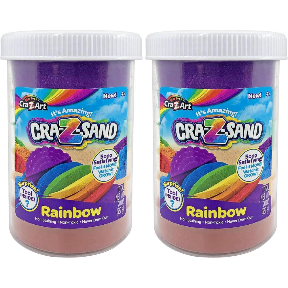 image:imageCRAZSand Rainbow Sand Jar with Bonus Surprise Tool Inside Shape Mold and Slice It Fun Sensory Toy for Ages 4 and upNo Size Pack of 2