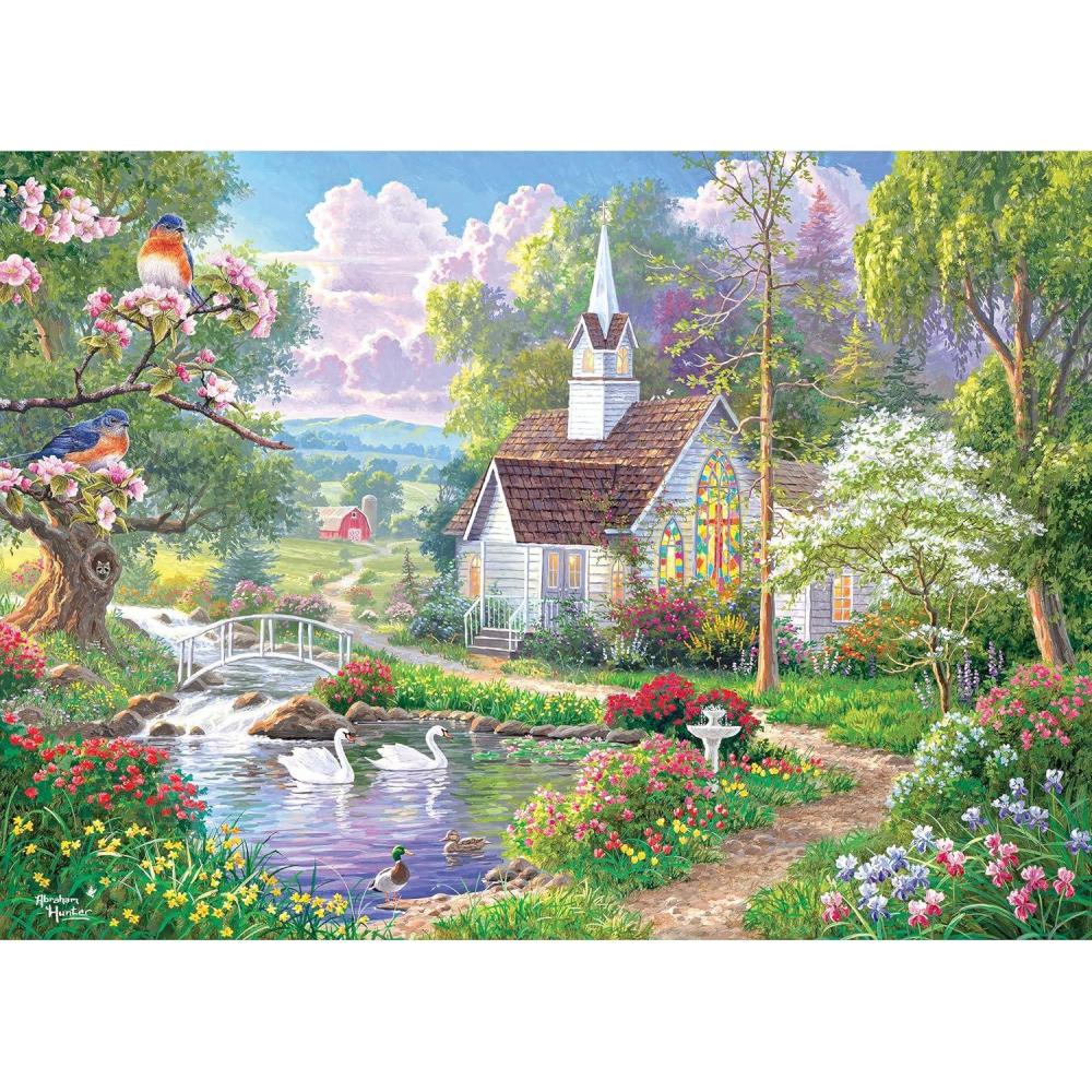 image:imageRoseArt Abraham Hunter Over The River 1000 Piece Adult Jigsaw PuzzleA Sunday in Spring