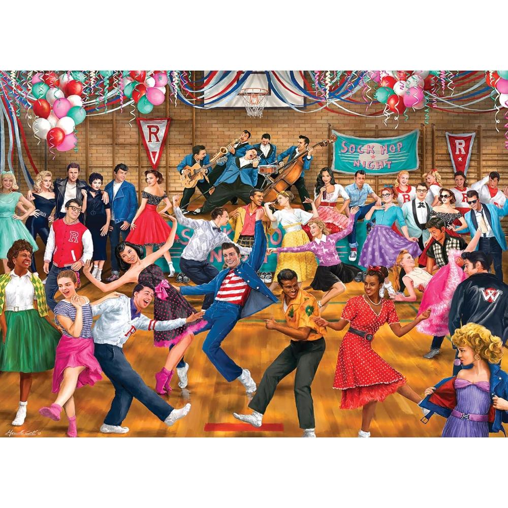 image:imageRoseArt Back to The Past Backyard BBQ 750 Piece Jigsaw Puzzle for AdultsSock Hop