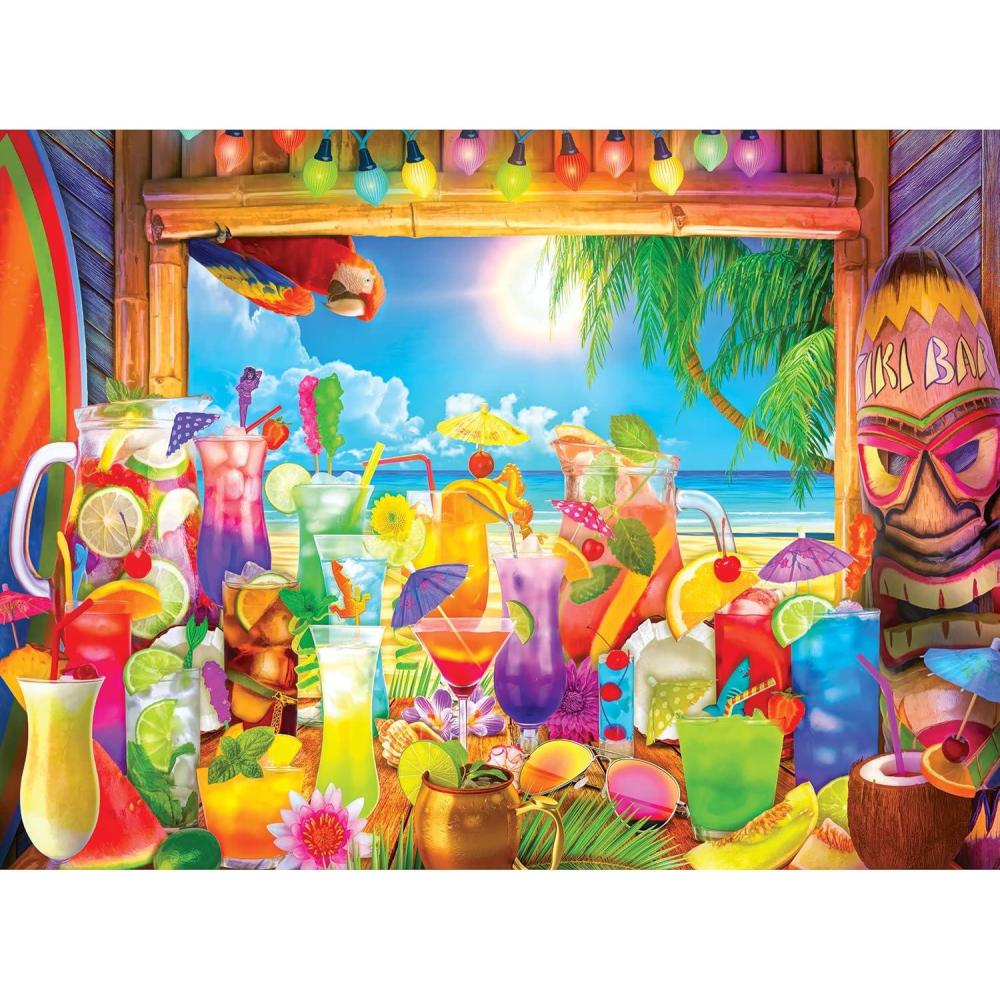 image:imageRoseArt  Color Palette  Ice Cream Parlor Pups  1000 Piece Jigsaw Puzzle for AdultsTiki Bar Paradise