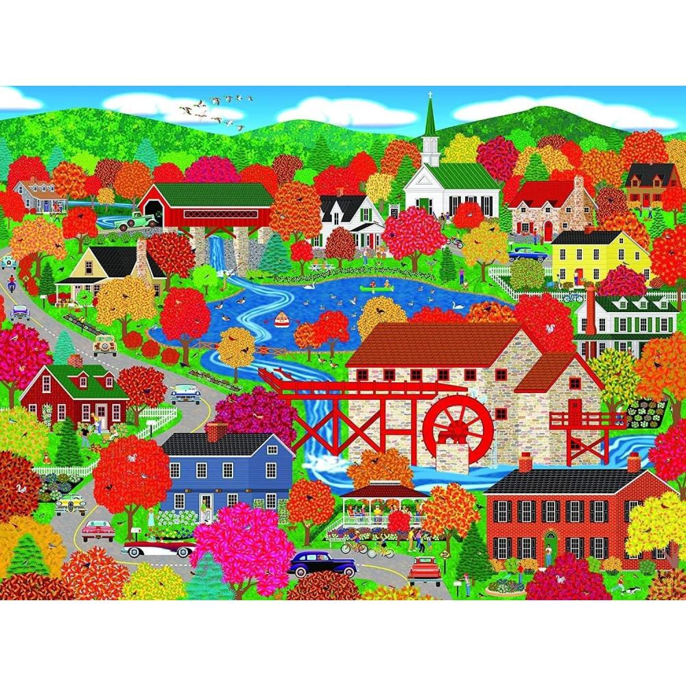 image:imageRoseArt Home Country County Corner Farmers Market 1000 Piece Jigsaw Puzzle for AdultsOld Mill Pond