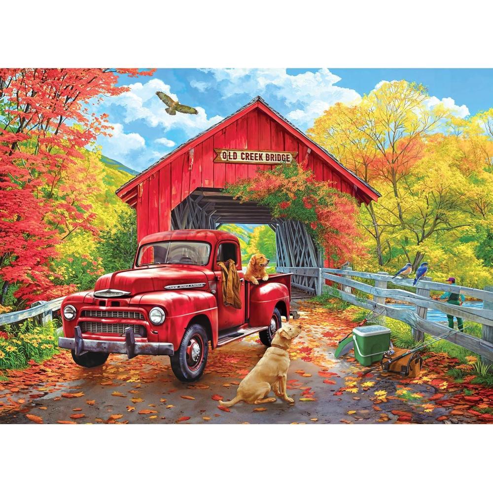 image:imageRoseArt Kodak Premium Cork Coffee 1000 Piece Jigsaw Puzzle for AdultsOld Creek Bridge
