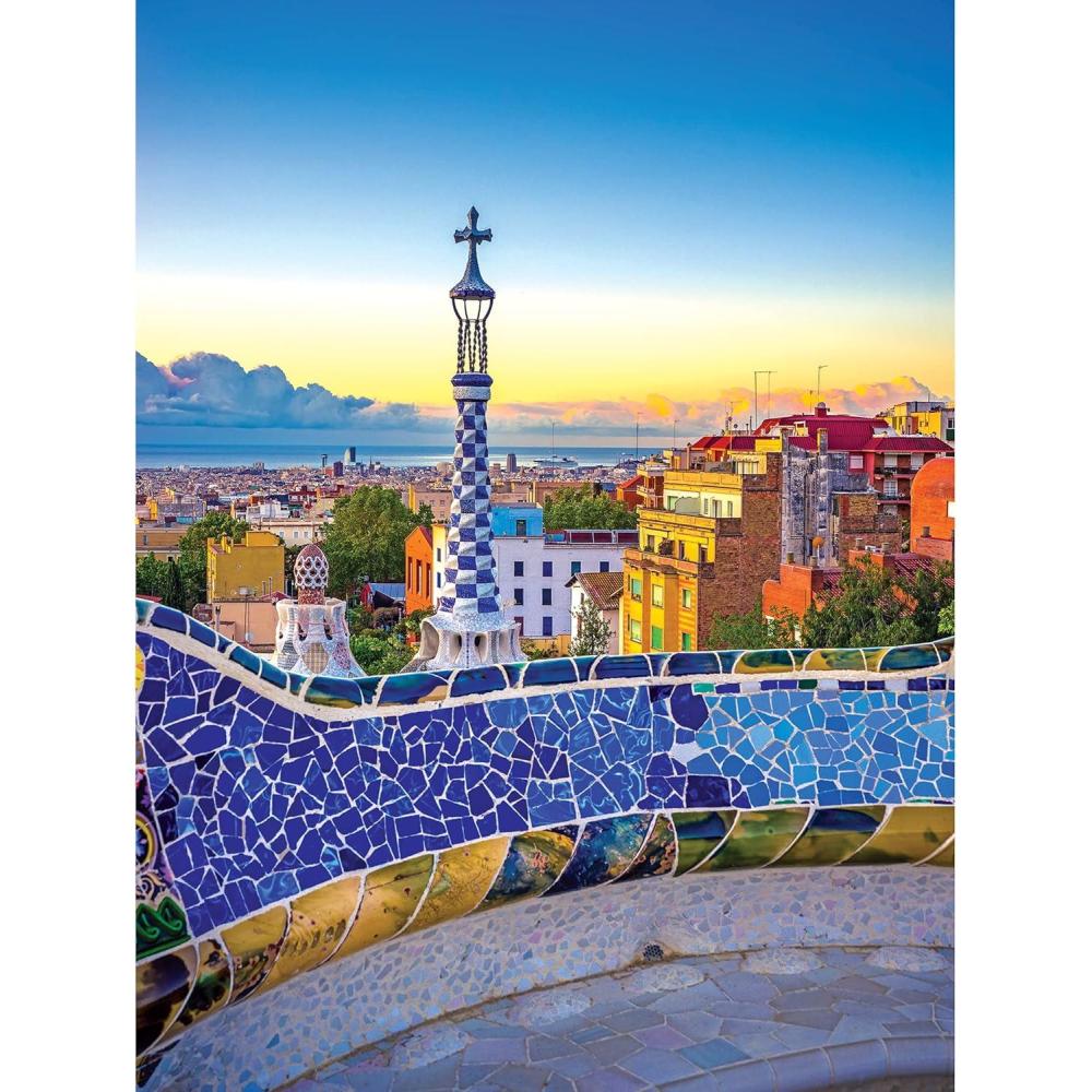 image:imageRoseArt Kodak Supreme Premium Multiple Waterfalls 550 Piece Jigsaw Puzzle for AdultsPark Guell in Summer Barcelona
