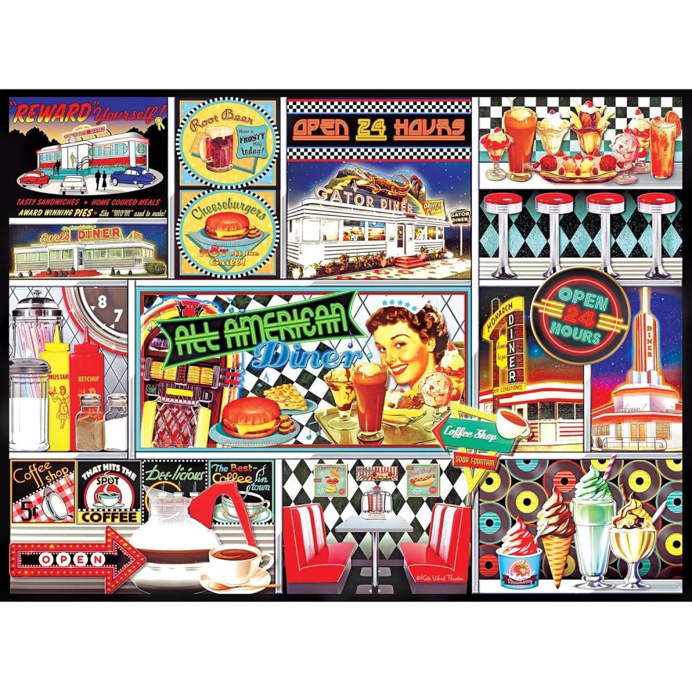 image:imageRoseArt Puzzle Collector 50s Retro Collage 1000 Piece Jigsaw Puzzle for Adults