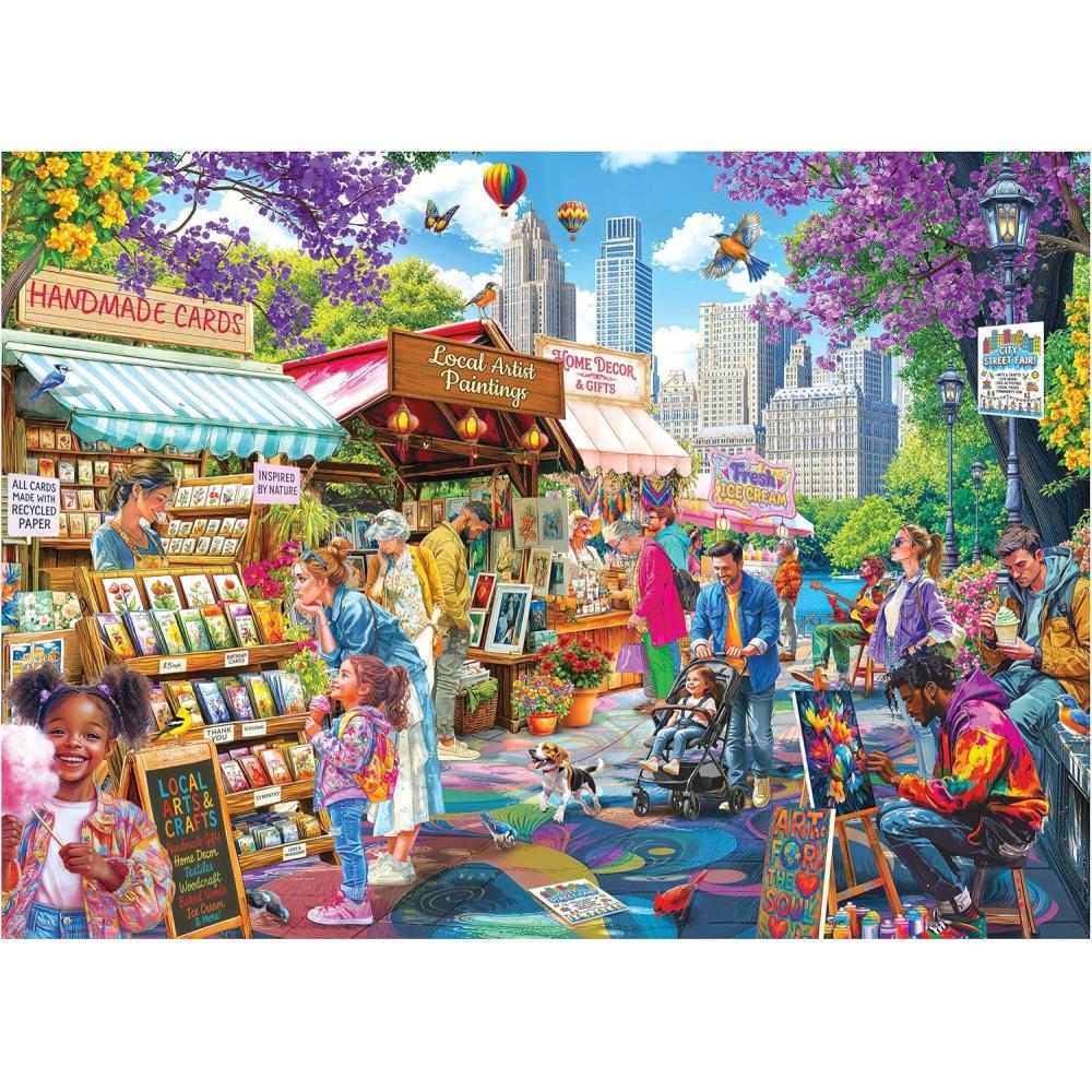 image:imageRoseArt Kodak Premium City Street Fair Jigsaw Puzzle 1000 Pieces Vibrant Vendors Artwork  Made in USA