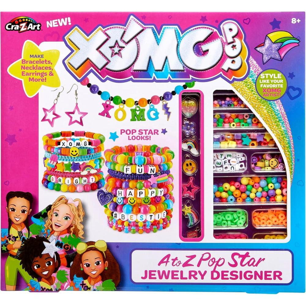 image:imageXOMG POP AZ Pop Star Fashion Jewelry Making Kit Make Unique Bracelets Necklaces Earrings and More Comes with Letter Beads Charms and So Much More Great for Ages 8 and Up