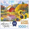 RoseArt – Abraham Hunter Cork Puzzle – Green Mountain Farm – 1000 Piece Jigsaw Puzzle for Adults(Green Mountain Farm)