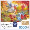 RoseArt – Abraham Hunter Cork Puzzle – Green Mountain Farm – 1000 Piece Jigsaw Puzzle for Adults(Secluded Church in Fall)