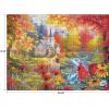 RoseArt – Abraham Hunter Cork Puzzle – Green Mountain Farm – 1000 Piece Jigsaw Puzzle for Adults(Secluded Church in Fall)