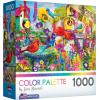 RoseArt – Color Palette – Ice Cream Parlor Pups – 1000 Piece Jigsaw Puzzle for Adults(Bird Bath Garden)