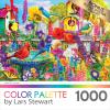 RoseArt – Color Palette – Ice Cream Parlor Pups – 1000 Piece Jigsaw Puzzle for Adults(Bird Bath Garden)