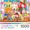 RoseArt – Color Palette – Ice Cream Parlor Pups – 1000 Piece Jigsaw Puzzle for Adults(Ice Cream Parlor Pups)