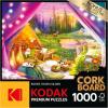 RoseArt – Kodak Premium Cork – Kittens by The Fireplace – 1000 Piece Jigsaw Puzzle for Adults(Glamping)