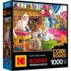RoseArt – Kodak Premium Cork – Kittens by The Fireplace – 1000 Piece Jigsaw Puzzle for Adults(Kittens by the Fireplace)