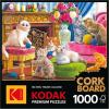 RoseArt – Kodak Premium Cork – Kittens by The Fireplace – 1000 Piece Jigsaw Puzzle for Adults(Kittens by the Fireplace)
