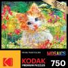 RoseArt – Kodak Premium Mosaics – American Pickup Truck – 750 Piece Jigsaw Puzzle for Adults(Cute Kittens In The Flowers)