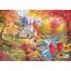 RoseArt – Abraham Hunter Cork Puzzle – Green Mountain Farm – 1000 Piece Jigsaw Puzzle for Adults(Secluded Church in Fall)