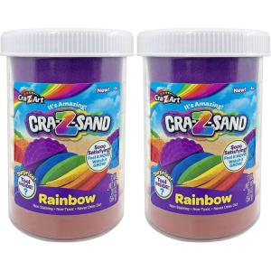 CRA-Z-Sand Rainbow Sand Jar with Bonus Surprise Tool Inside, Shape, Mold and Slice It, Fun Sensory Toy for Ages 4 and up(No Size (Pack of 2))
