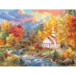 RoseArt – Abraham Hunter – Church by The River – 500 Piece Puzzle for Adults(Church By The River)