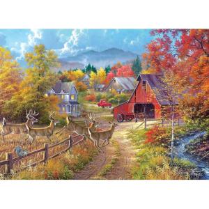 RoseArt – Abraham Hunter – Over The River- 1000 Piece Adult Jigsaw Puzzle(Deer Run)
