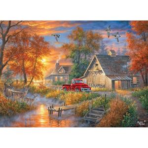RoseArt – Abraham Hunter – Over The River- 1000 Piece Adult Jigsaw Puzzle(Grandpa’s Farm)