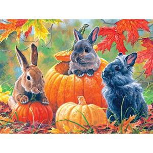 RoseArt – Abraham Hunter – Pumpkin Patch Bunnies – 500 Piece Jigsaw Puzzle for Adults(Pumpkin Patch Bunnies)