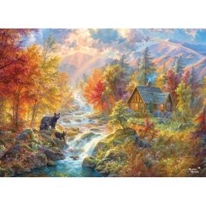 RoseArt – Abraham Hunter – Sleepy – 1000 Piece Jigsaw Puzzle for Adults(Autumn at Rainbow Falls)