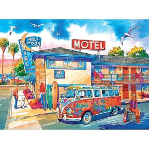 RoseArt – California Dreams – Diner Hangout – 1000 Piece Jigsaw Puzzle for Adults(Half Moon)