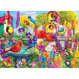 RoseArt – Color Palette – Ice Cream Parlor Pups – 1000 Piece Jigsaw Puzzle for Adults(Bird Bath Garden)