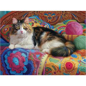 RoseArt – Kodak Premium – Knitting Kitten – 350 Piece Jigsaw Puzzle for Adults(Knitting Kitten)