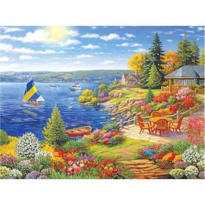 RoseArt – Kodak Premium 350 Piece Puzzle – Lakeshore Living, Serene Waterfront View Jigsaw Puzzle for Adults, 24″ x 18″ Finished Size