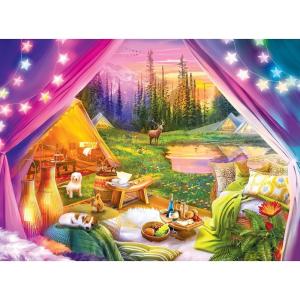 RoseArt – Kodak Premium Cork – Kittens by The Fireplace – 1000 Piece Jigsaw Puzzle for Adults(Glamping)