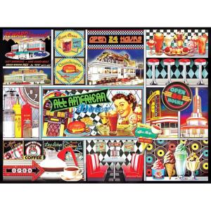 RoseArt – Puzzle Collector – 50’s Retro Collage – 1000 Piece Jigsaw Puzzle for Adults