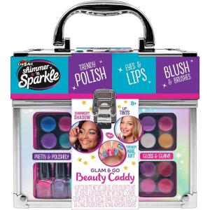 Shimmer ‘N Sparkle Glam To Go Beauty Caddy, Makeup Set with Nail Polish and Glitter, Ages 6 and Up