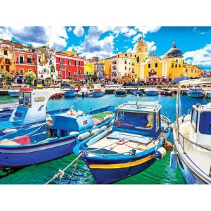 RoseArt – Kodak Premium – Colorful Procida Island and Boats, Italy – 550 Piece Jigsaw Puzzle for Adults