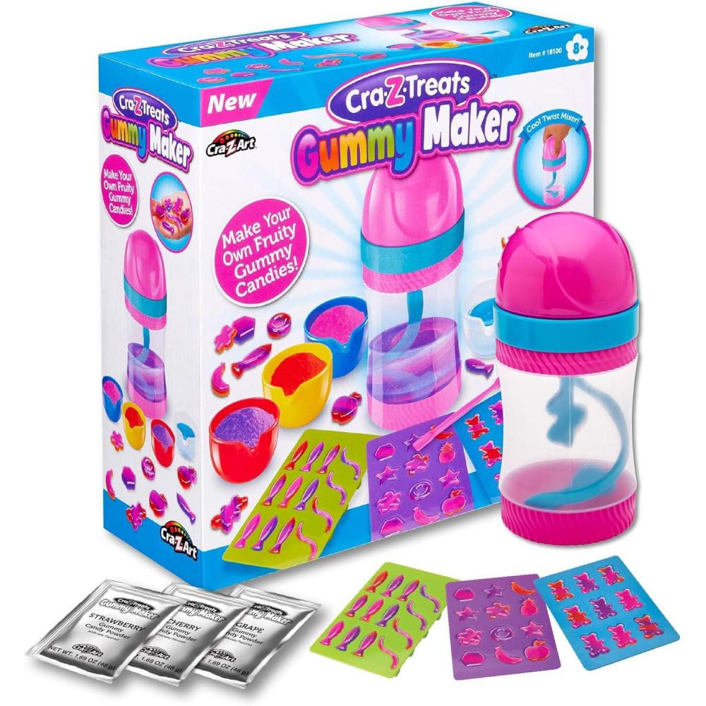 image:imageCRAZTreats Gummy Candy Maker Kit DIY Fruity Gummies with Molds Powder Mixes amp Mixer DIY Candy Making Toy for Kids Ages 8 Fun