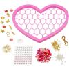 RoseArt Beaded Expressions Heart DIY Beaded Sun Catcher Craft Kit – Valentine’s Day DIY Bead Art for Kids – Design, Bead & Display Hanging Heart Frame – Jewelry-Inspired Window Decor, Ages 8+(Heart)