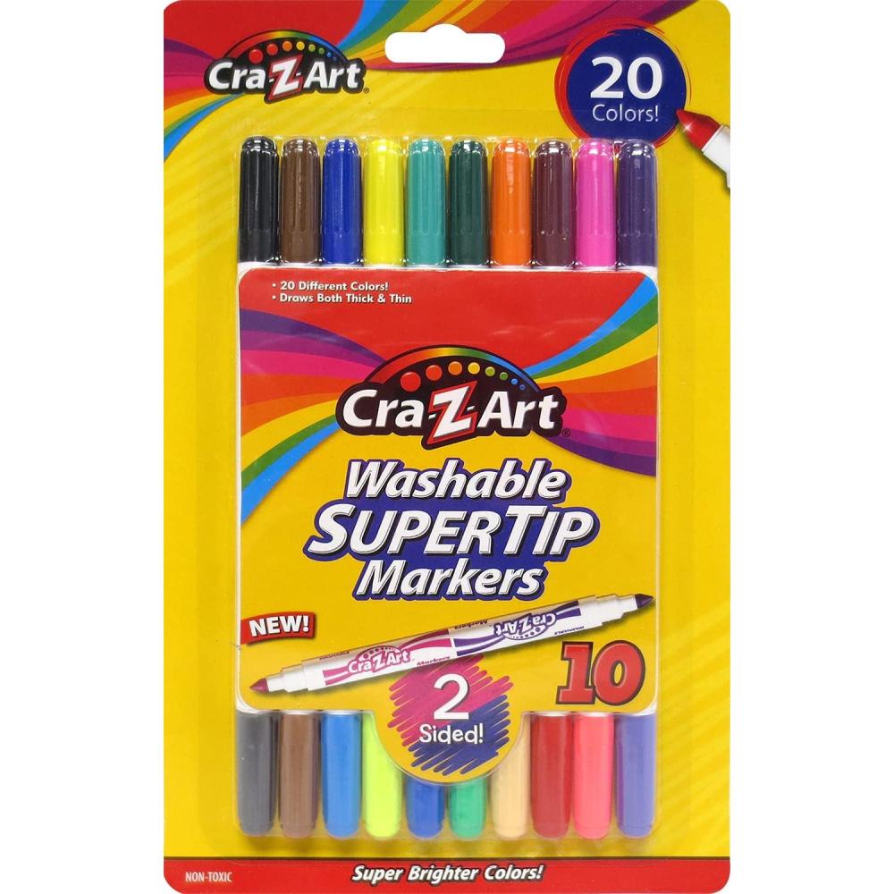 image:imageCraZArt 2in1 Double Ended Super Tip Markers 2 Colors in Each Marker 10 Count